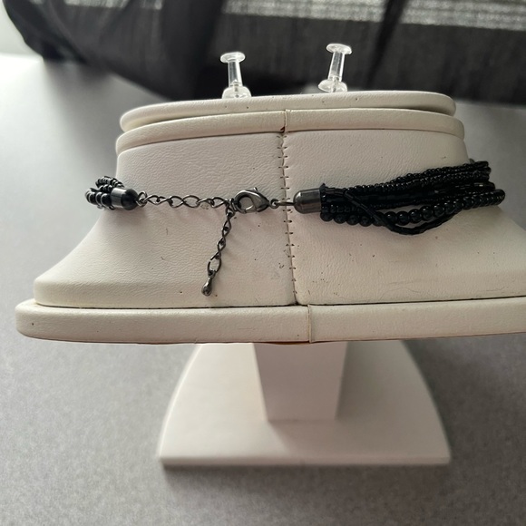 Vintage Black Beaded Multi Strand Necklace - Picture 3 of 5